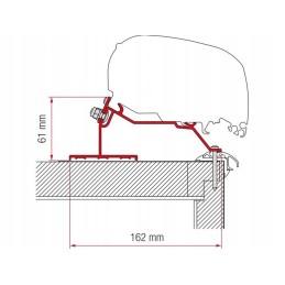 Adapter for awning f80 f65 kit caravan roof fiamma
