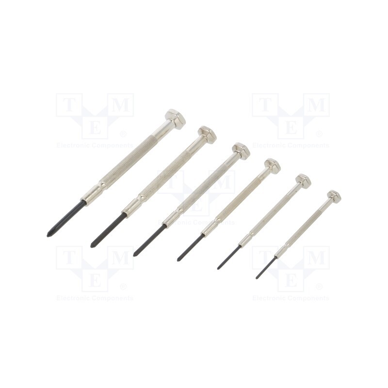 1 set x ENGINEER - DM-20 - Kit: screwdrivers, precision, Phillips,slot, box, 6pcs.