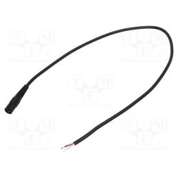 1 pcs x WEST POL - S25-TT-O050-300BK - Cable, 2x0.5mm2, wires,DC 5,5/2,5 socket, straight, black, 3m