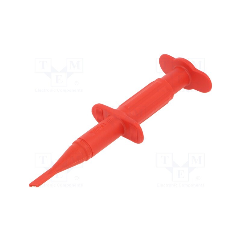 1 pcs x STu00c4UBLI - 66.9116-22 - Clip-on probe, hook type, 3A, red, 1kV, 4mm, Overall len: 122mm