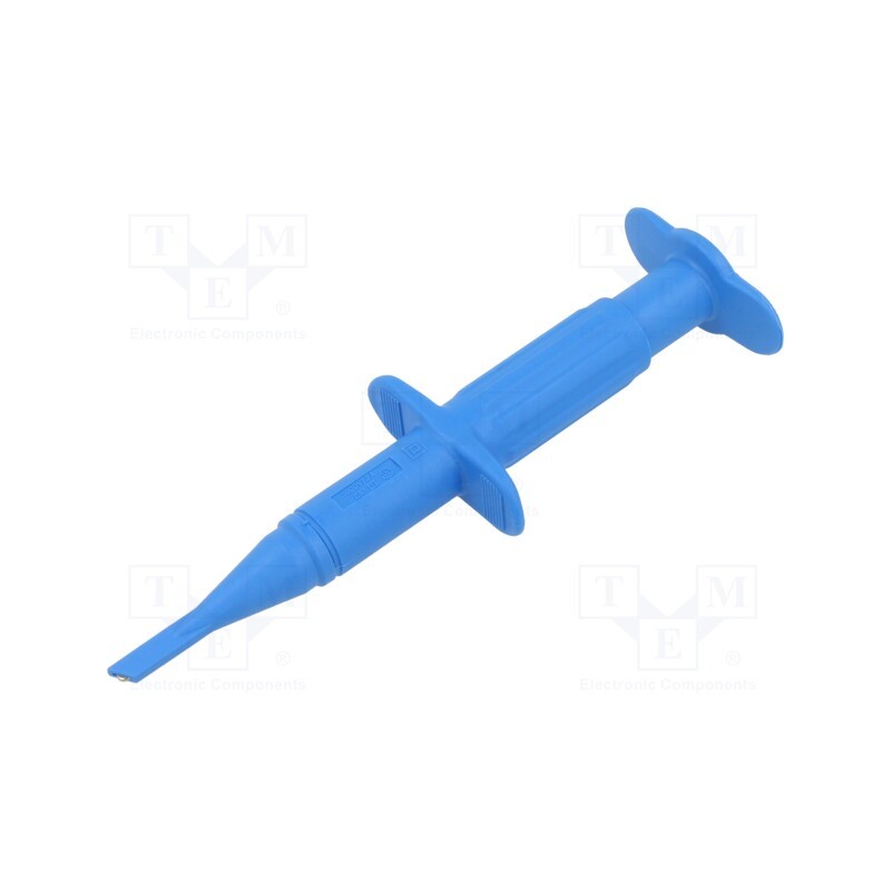 1 pcs x STu00c4UBLI - 66.9116-23 - Clip-on probe, hook type, 3A, blue, 1kV, 4mm, Overall len: 122mm