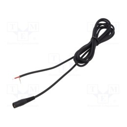 1 pcs x WEST POL - S25-TT-C100-300BK - Cable, 1x1mm2, wires,DC 5,5/2,5 socket, straight, black, 3m
