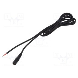 1 pcs x WEST POL - S25-TT-C100-200BK - Cable, 1x1mm2, wires,DC 5,5/2,5 socket, straight, black, 2m