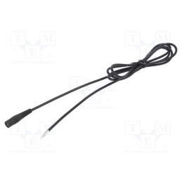 1 pcs x WEST POL - S25-TT-C075-200BK - Cable, 1x0.75mm2, wires,DC 5,5/2,5 socket, straight, black, 2m