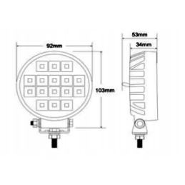 Lamp 16 LED power 16W with on on off camper 12v 24v