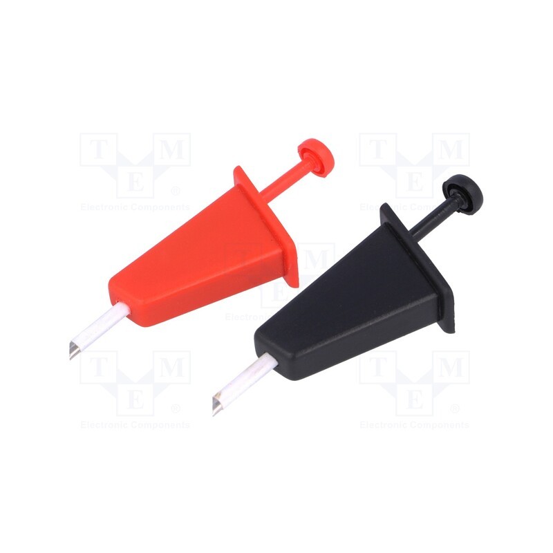 1 set x PARROT INVENT - PCS-MB W3 - Clip-on probe, hook type, 300VDC, red and black