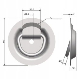 Recessed load handler 90mm 800kg mounting