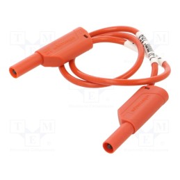 1 pcs x SCHu00dcTZINGER - VSFK 8700 / SIL1 / 50 / RT - Test lead, 16A, banana plug 4mm,both sides, Urated: 1kV, Len: 0.5m