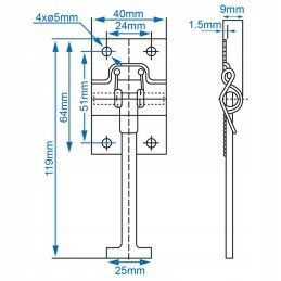 Door lock holder, galvanized