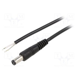 1 pcs x WEST POL - P55-TT-C050-150BK - Cable, 1x0.5mm2, wires,DC 5,5/1,7 plug, straight, black, 1.5m