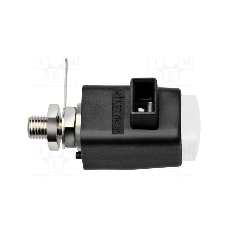 1 pcs x SCHu00dcTZINGER - SDK 801 / WS - Laboratory clamp, white, 300VDC, 16A, screw, nickel, polyamide