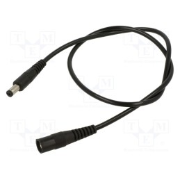 1 pcs x WEST POL - P55-C21-C050-050BK - Cable, 1x0.5mm2, DC 5,5/2,1 socket,DC 5,5/1,7 plug, straight