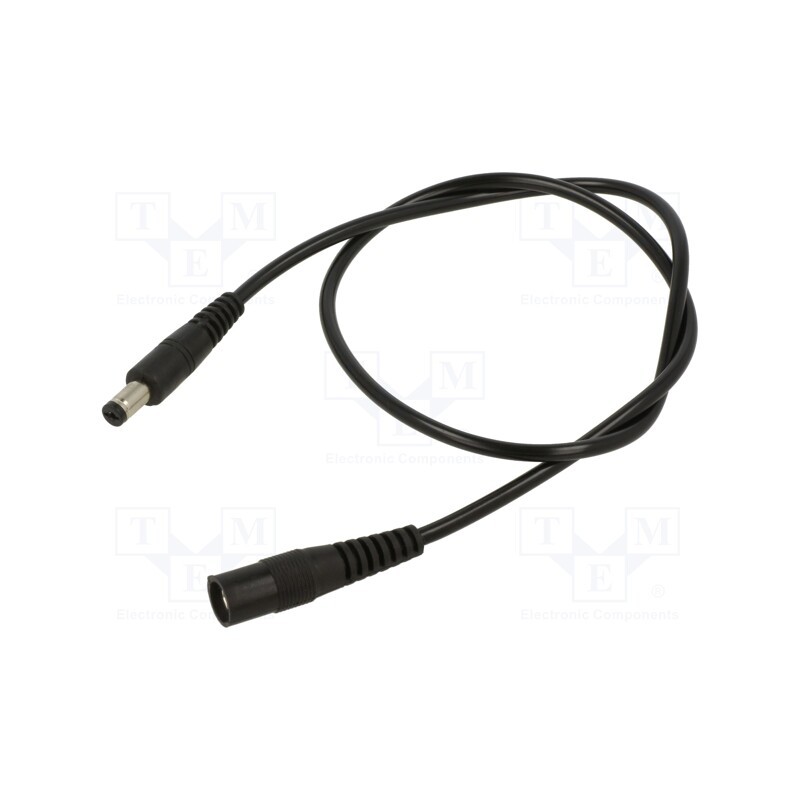1 pcs x WEST POL - P55-C21-C050-050BK - Cable, 1x0.5mm2, DC 5,5/2,1 socket,DC 5,5/1,7 plug, straight