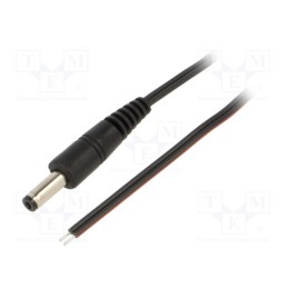 1 pcs x WEST POL - P48-TT-T035-150BK - Cable, 2x0.35mm2, wires,DC 4,8/1,7 plug, straight, black, 1.5m