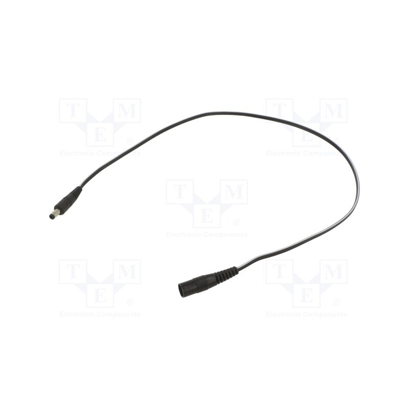 1 pcs x WEST POL - P48-C21-T050-050BK - Cable, 2x0.5mm2, DC 5,5/2,1 socket,DC 5,5/1,7 plug, straight