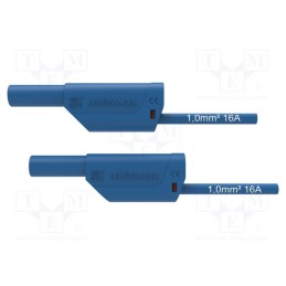 1 pcs x SCHu00dcTZINGER - VSFK 8500 / 1 / 100 / BL - Test lead, 16A, banana plug 4mm,both sides, Urated: 1kV, Len: 1m