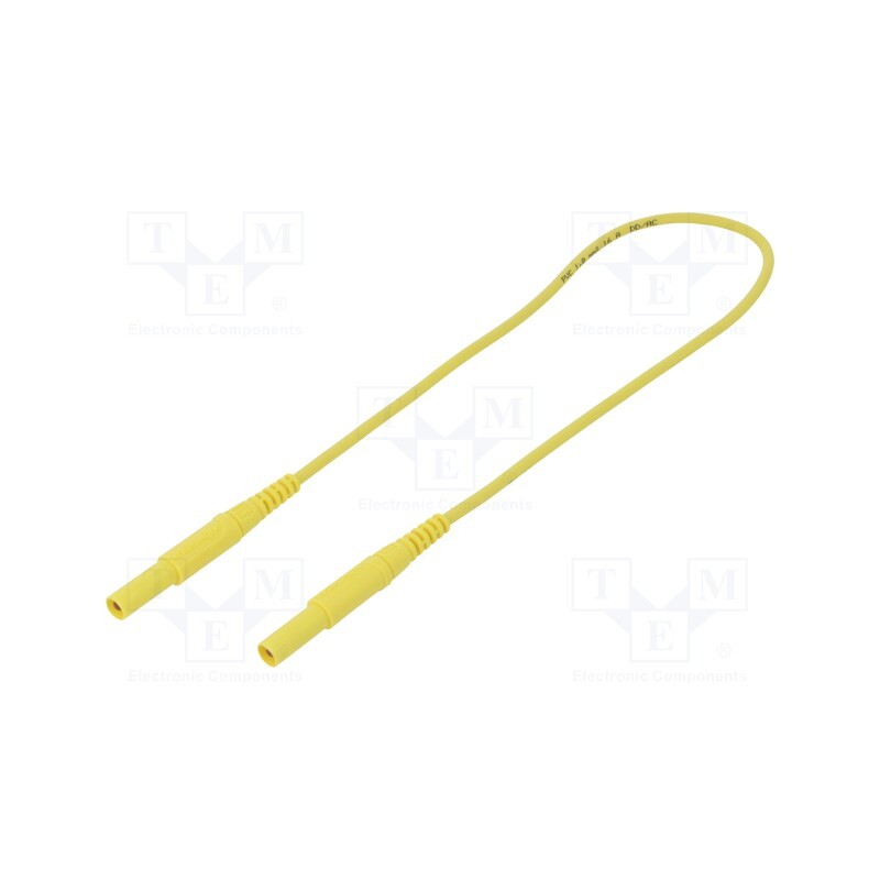 1 pcs x SCHu00dcTZINGER - MSFK A341 / 1 / 50 / GE - Test lead, 16A, banana plug 4mm,both sides, with protection
