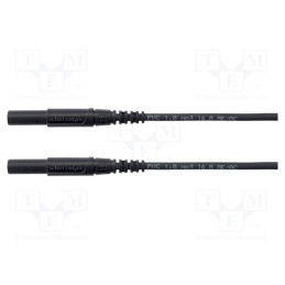 1 pcs x SCHu00dcTZINGER - MSFK A341 / 1 / 50 / SW - Test lead, 16A, banana plug 4mm,both sides, with protection