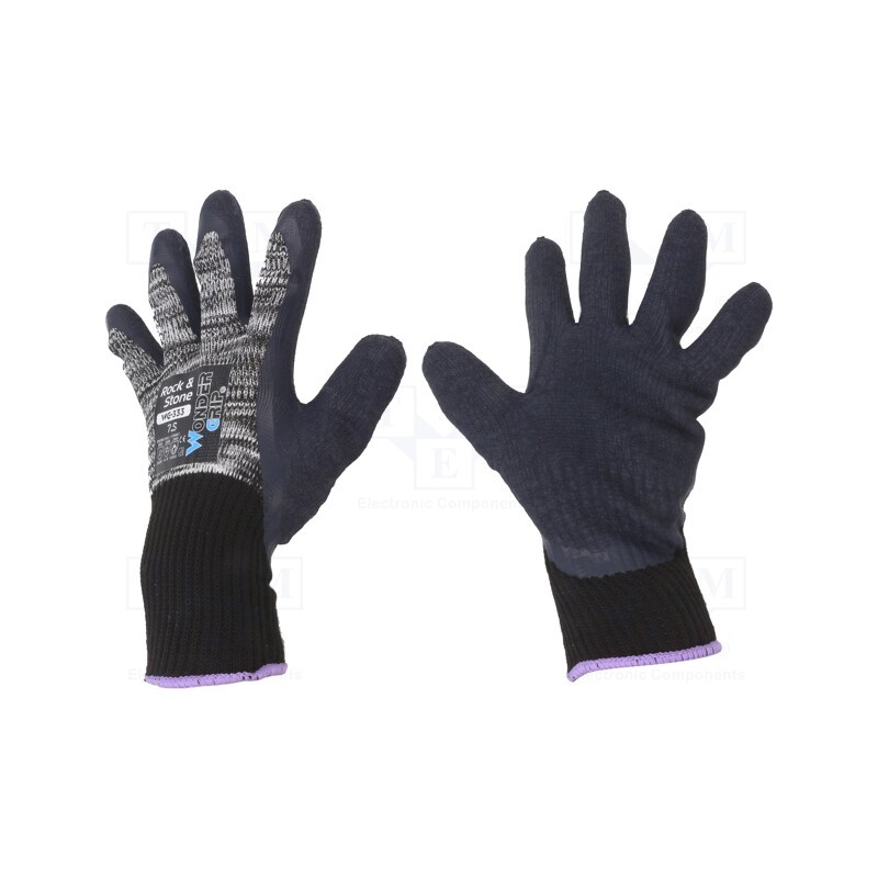 1 set x WONDER GRIP - 52772 - Protective gloves, Size: 7,S, grey, cotton,latex,polyester
