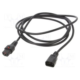 1 pcs x SCHAFFNER - IL13-C14-H05-3100-300 - Cable, IEC C13 female,IEC C14 male, 3m, with IEC LOCK locking