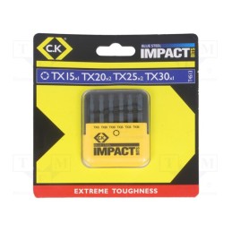 1 set x C.K - T4513 - Kit: screwdriver bits, Torx®, 50mm, Size: TX20,TX25,TX30, blister
