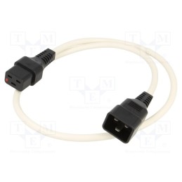 1 pcs x SCHAFFNER - IL19-C20-H05-3150-100-W - Cable, IEC C19 female,IEC C20 male, 1m, with IEC LOCK locking