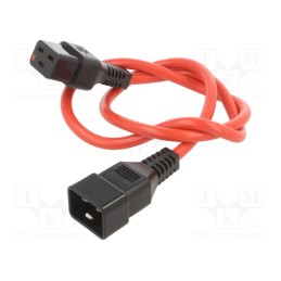 1 pcs x SCHAFFNER - IL19-C20-H05-3150-100-R - Cable, IEC C19 female,IEC C20 male, 1m, with IEC LOCK locking