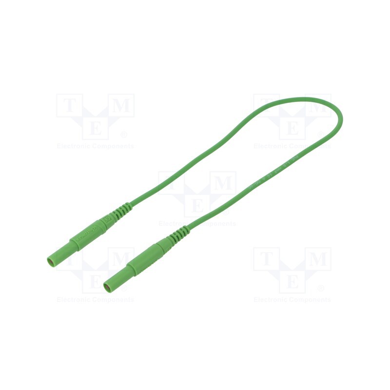 1 pcs x SCHu00dcTZINGER - MSFK A341 / 1 / 50 / GN - Test lead, 16A, banana plug 4mm,both sides, with protection