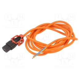 1 pcs x SCHAFFNER - IL13P-SE-H05-3100-300-O - Cable, IEC C13 female,wires, 3m, with IEC LOCK+ locking, orange