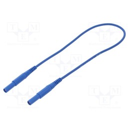 1 pcs x SCHu00dcTZINGER - MSFK A341 / 1 / 50 / BL - Test lead, 16A, banana plug 4mm,both sides, with protection