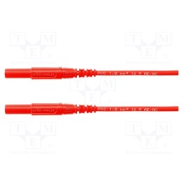 1 pcs x SCHu00dcTZINGER - MSFK A341 / 1 / 50 / RT - Test lead, 16A, banana plug 4mm,both sides, with protection