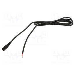 1 pcs x WEST POL - S21-TT-O050-300BK - Cable, 2x0.5mm2, wires,DC 5,5/2,1 socket, straight, black, 3m