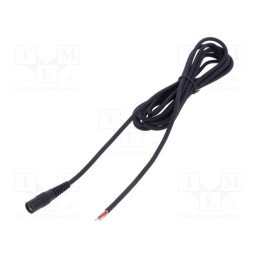 1 pcs x WEST POL - S21-TT-C100-300BK - Cable, 1x1mm2, wires,DC 5,5/2,1 socket, straight, black, 3m