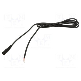 1 pcs x WEST POL - S21-TT-C075-500BK - Cable, 1x0.75mm2, wires,DC 5,5/2,1 socket, straight, black, 5m