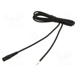 1 pcs x WEST POL - S21-TT-C075-150BK - Cable, 1x0.75mm2, wires,DC 5,5/2,1 socket, straight, black, 1.5m
