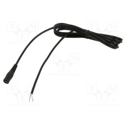 1 pcs x WEST POL - S21-TT-C050-500BK - Cable, 1x0.5mm2, wires,DC 5,5/2,1 socket, straight, black, 5m