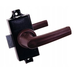 Lock with handle for the trailer bathroom toilet door