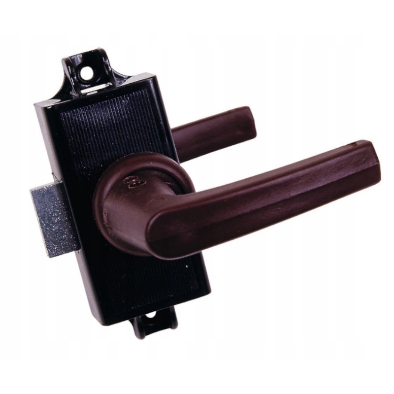 Lock with handle for the trailer bathroom toilet door