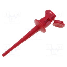 1 pcs x POMONA - 1284956 - Clip-on probe, pincers type, 5A, 300VDC, red, Plating: gold-plated