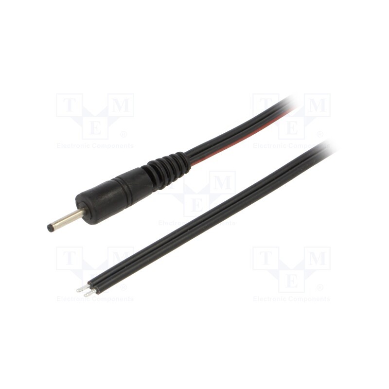 1 pcs x WEST POL - P07-TT-T075-150BK - Cable, 2x0.75mm2, wires,DC 2,35/0,7 plug, straight, black, 1.5m