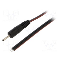 1 pcs x WEST POL - P07-TT-T075-050BK - Cable, 2x0.75mm2, wires,DC 2,35/0,7 plug, straight, black, 0.5m
