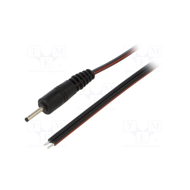 1 pcs x WEST POL - P07-TT-T075-050BK - Cable, 2x0.75mm2, wires,DC 2,35/0,7 plug, straight, black, 0.5m