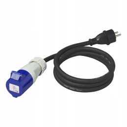 Adapter with a 1 5 m cable from schuko to cee 230v socket