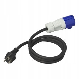 Adapter with a 1 5 m cable from schuko to cee 230v socket
