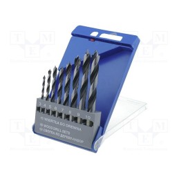 1 set x PROLINE - 26298 - Drill set, for wood, steel, box, wood, 8pcs.