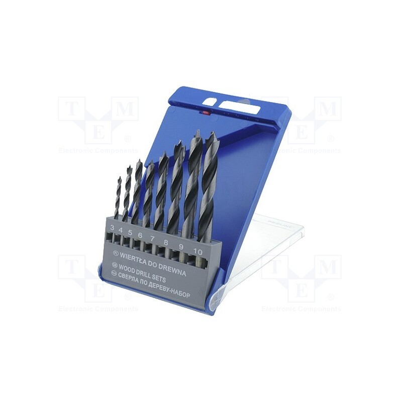 1 set x PROLINE - 26298 - Drill set, for wood, steel, box, wood, 8pcs.