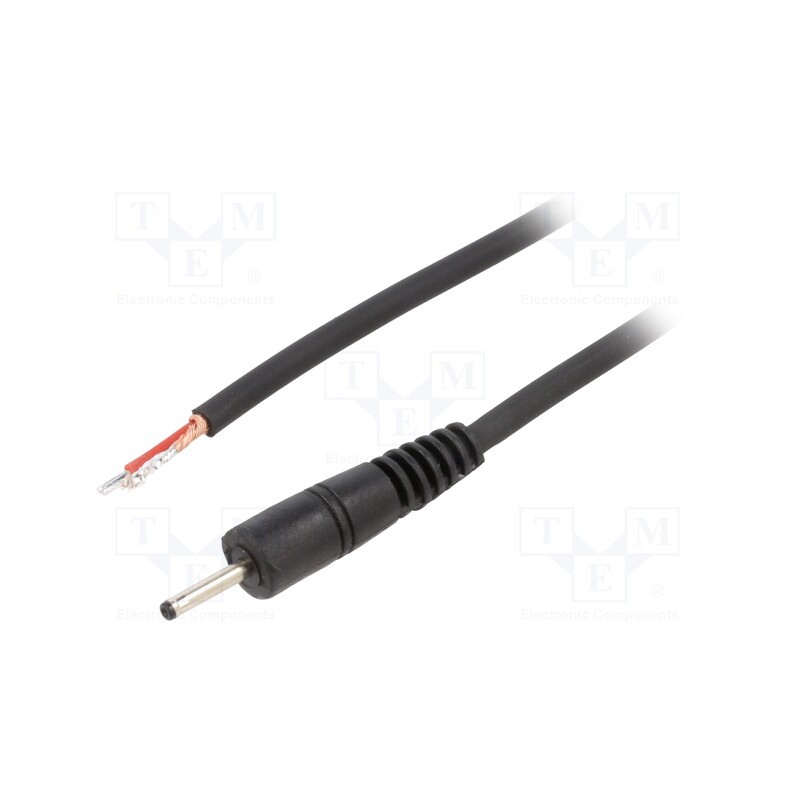 1 pcs x WEST POL - P07-TT-C100-150BK - Cable, 1x1mm2, wires,DC 2,35/0,7 plug, straight, black, 1.5m