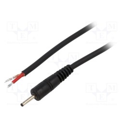 1 pcs x WEST POL - P07-TT-C100-050BK - Cable, 1x1mm2, wires,DC 2,35/0,7 plug, straight, black, 0.5m