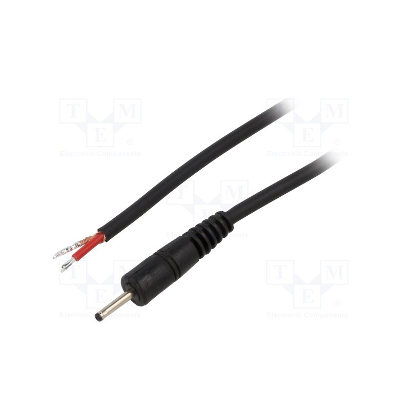 1 pcs x WEST POL - P07-TT-C100-050BK - Cable, 1x1mm2, wires,DC 2,35/0,7 plug, straight, black, 0.5m