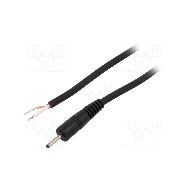 1 pcs x WEST POL - P07-TT-C075-150BK - Cable, 1x0.75mm2, wires,DC 2,35/0,7 plug, straight, black, 1.5m